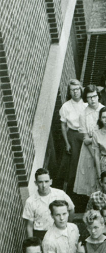 enlarged left side of June, 1957 graduation photo
