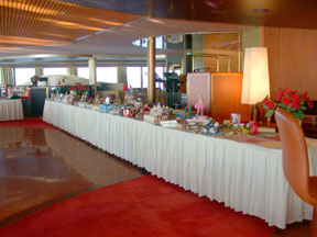 Gift wrapping demonstration on Alaskan cruise