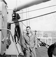 Bob aboard the USS Walter H Gordon
