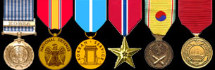 United Nations Service Medal/Korea; National Defense Medal; Korean War Service Medal; Bronze Star; Korean Defense Service Medal; Good Conduct Medal