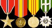 Bronze Star, National Defense Service Medal, Vietnam Service Medal, Vietnam Campaign Medal