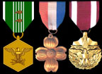 Army Commendation Medal w/two Oak Leaf Clusters; Valley Forge Teachers' Medal; Army Reserves Meritorious Service