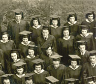 enlarged left side of June, 1943 grad photo