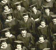 enlarged left side of June, 1943 grad photo