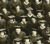 enlarged left side of June, 1943 grad photo