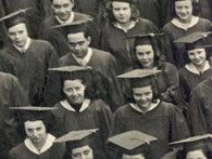 enlarged left side of June, 1947 grad photo