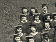 enlarged left side of June, 1947 grad photo