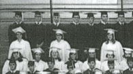 enlarged left side of 1968 graduation photo