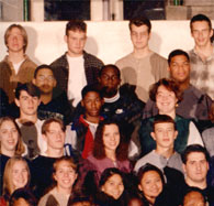 enlarged center section of 1996 grad photo