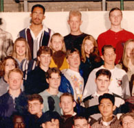 enlarged center section of 1996 grad photo