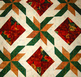 Detail of Shooting Stars quilt