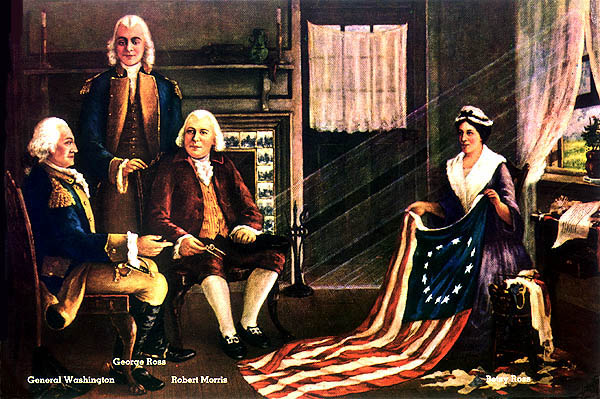 Betsy Ross with Flag Reviewing Panel