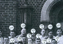 enlarged left side of graduation photo with numbers