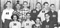 numbered January, 1950 class photo