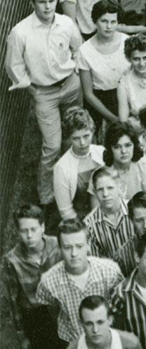 enlarged left side of June, 1957 graduation photo