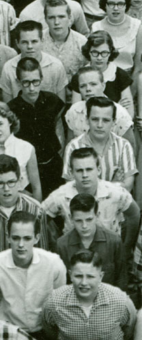 enlarged left side of June, 1957 graduation photo