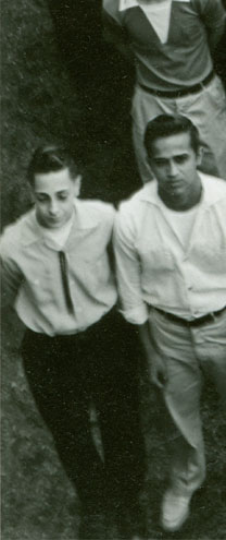 enlarged left side of June, 1957 graduation photo