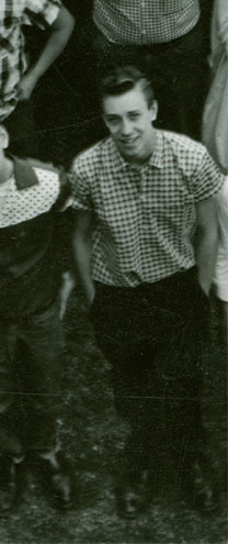 enlarged left side of June, 1957 graduation photo