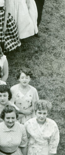 enlarged right side of June, 1957 graduation photo