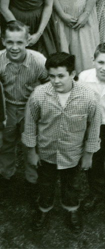 enlarged right side of June, 1957 graduation photo