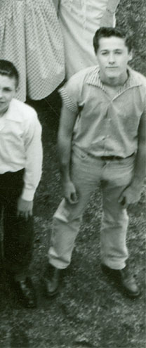 enlarged right side of June, 1957 graduation photo